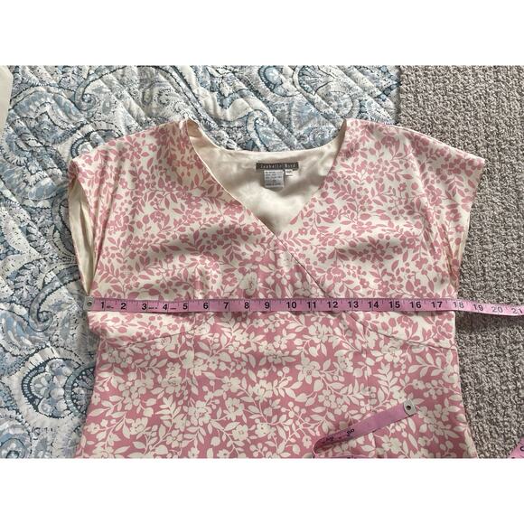 Isabella Bird Silk Midi Dress 6P Pink Floral Cottagecore Garden Wedding Guest - Picture 10 of 10